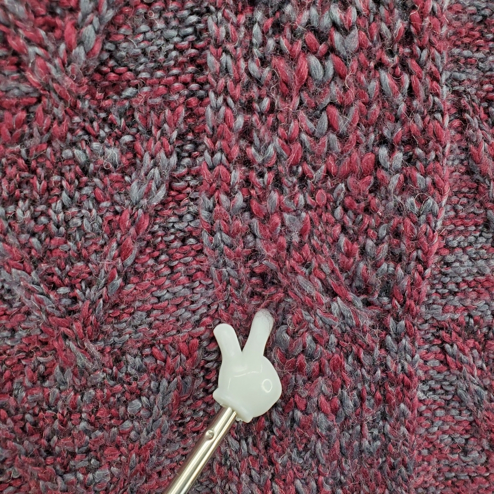 BP Knit Sweater Cowl Neck Womens XS Maroon Gray - Picture 8 of 13